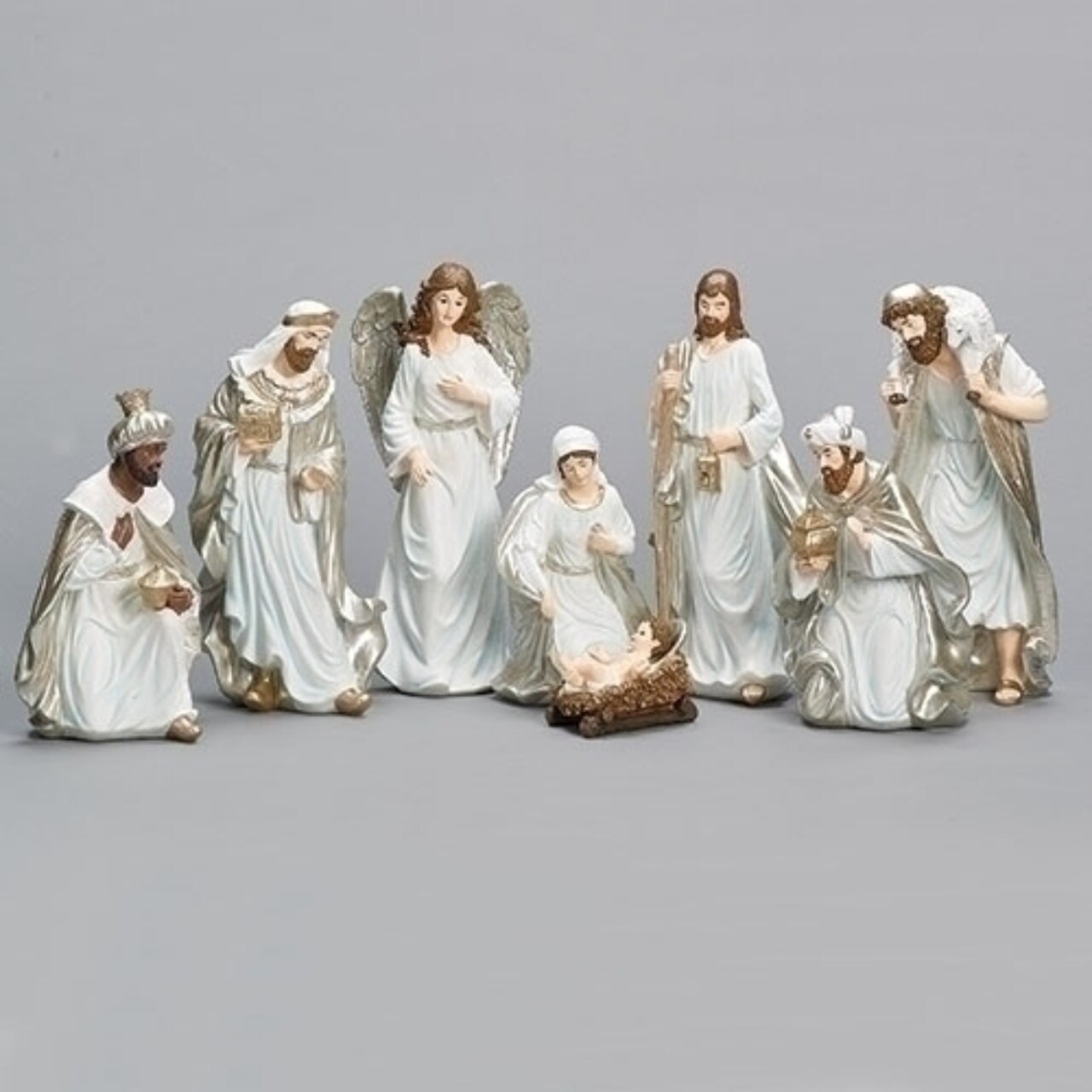 Roman Set of 8 Nativity Scene Christmas Tabletop Figurines 25.5&#x22;